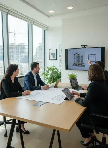 פגישה מקצועית עם בעלי נכסים בנושא התחדשות עירונית